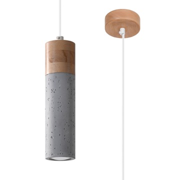 SELSEY Lampa wisząca Obett średnica 7 cm x1 naturalny/beton - Genesis