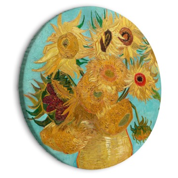 SELSEY Obraz okrągły Wazon z dwunastoma słonecznikami Vincent van Gogh średnica  - Genesis