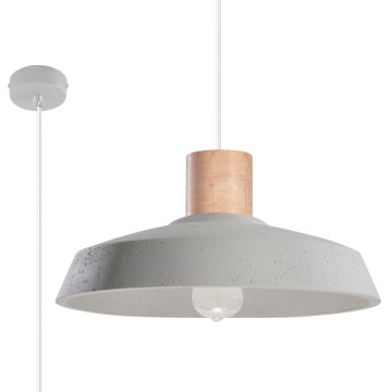 SELSEY Lampa wisząca Ruddler średnica 40 cm szara beton - Genesis