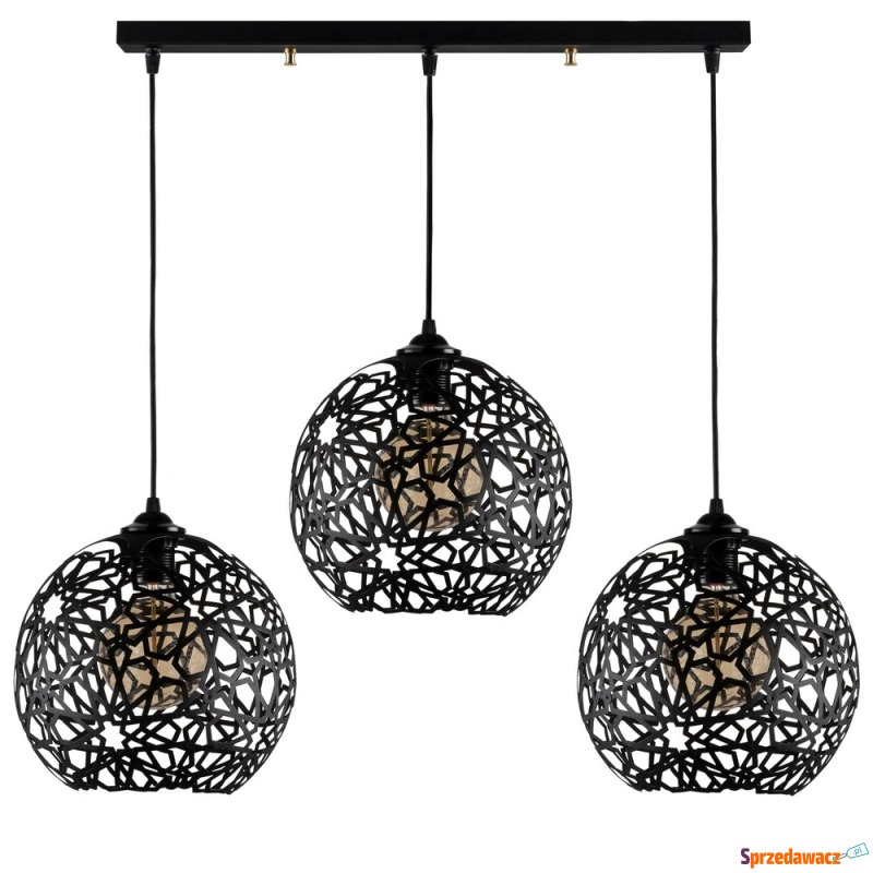SELSEY Lampa wisząca Vantrows x3 czarna ażurowa... - Lampy wiszące, żyrandole - Warszawa