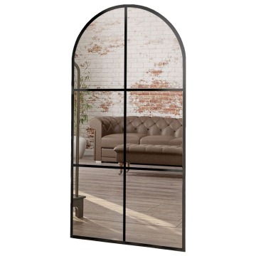 SELSEY Lustro ścienne Romeo 180x80 cm ze szprosami w czarnej ramie - Genesis