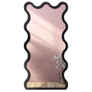 SELSEY Lustro ścienne Twist 140x70 cm w czarnej ramie - Genesis