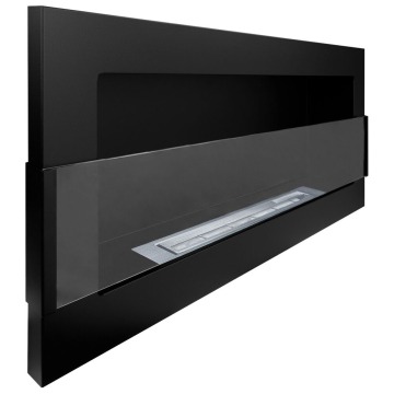SELSEY Biokominek Maltern 90x40 cm z szybą czarny strukturalny z certyfikatem TÜ - Genesis