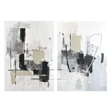 SELSEY Zestaw 2 obrazów Soot 70x50 cm z ręcznie malowanymi elementami - Genesis