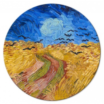 SELSEY Obraz okrągły Pole pszenicy z krukami Vincent van Gogh średnica 60 cm - Genesis