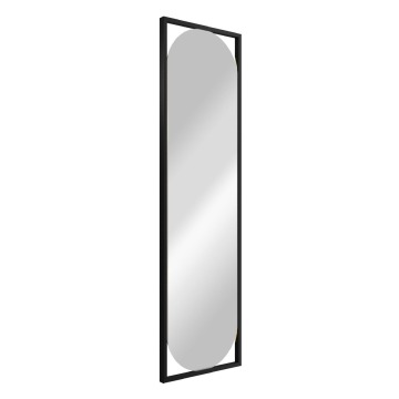 SELSEY Lustro ścienne Thelmen 132x37 cm w czarnej ramie - Genesis