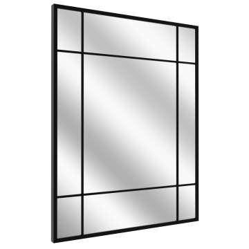 SELSEY Lustro ścienne Villary 95x69 cm ze szprosami czarne - Genesis