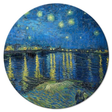 SELSEY Obraz okrągły Gwieździsta noc nad Rhone Vincent van Gogh średnica 60 cm - Genesis