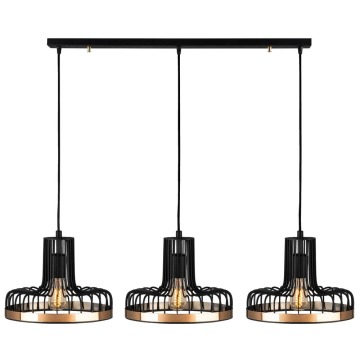 SELSEY Lampa wisząca Vantrows x3 czarno-złota - Genesis