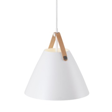 SELSEY Lampa wisząca Strap średnica 27 cm biały metalowy klosz - Genesis
