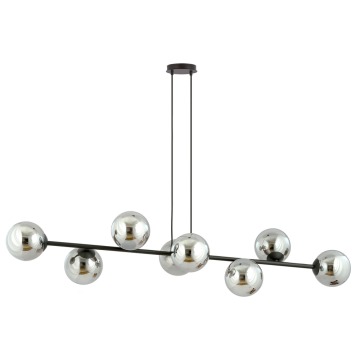 SELSEY Lampa wisząca Sulmona czarna z grafitowymi kloszami x8 - Genesis
