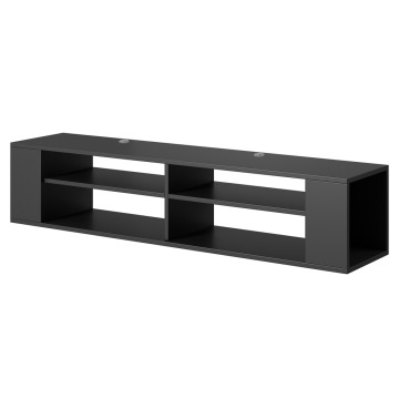 SELSEY Szafka RTV Wall 140 cm Czarny - Genesis