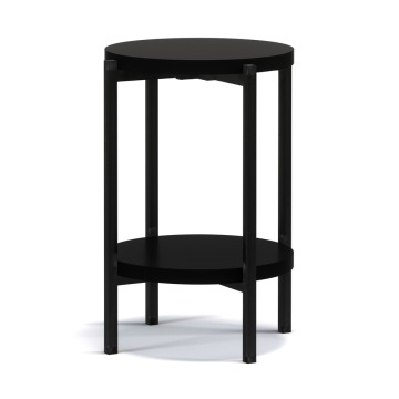 SELSEY Stolik kawowy Kortala okrągły 40 cm czarny mat wysoki - Genesis