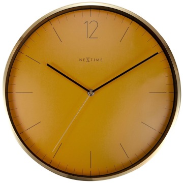 SELSEY Zegar ścienny Essential 34 cm pomarańczowo-złoty - Genesis