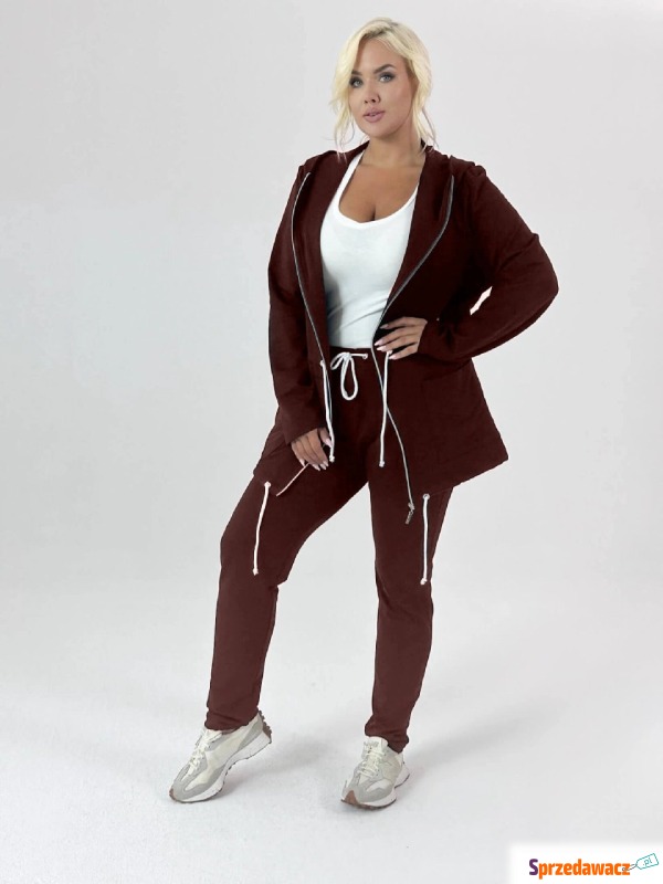 Dwuczęściowy czekoladowy dres Nelly XXL OVERSIZE... - Komplety damskie - Warszawa