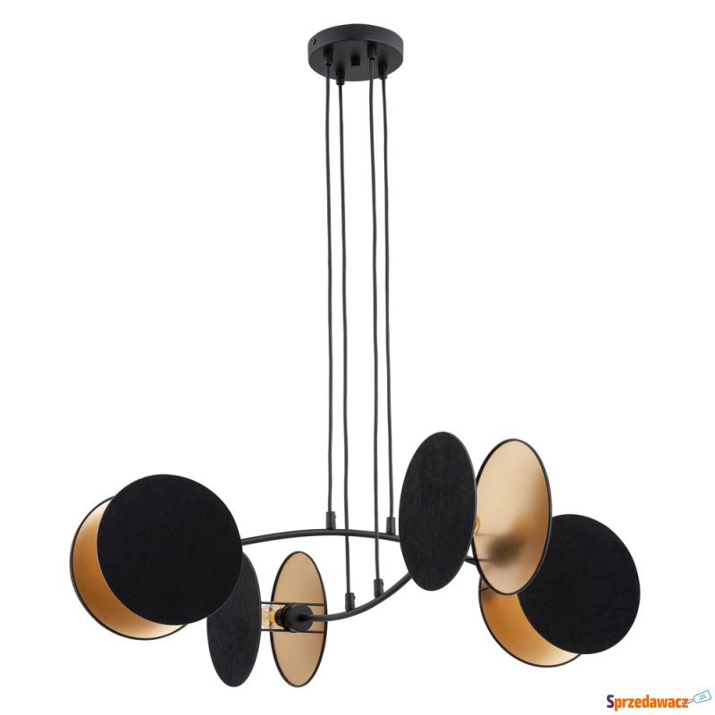 SELSEY Lampa wisząca Soliess czarno-złota x4 -... - Lampy wiszące, żyrandole - Legnica