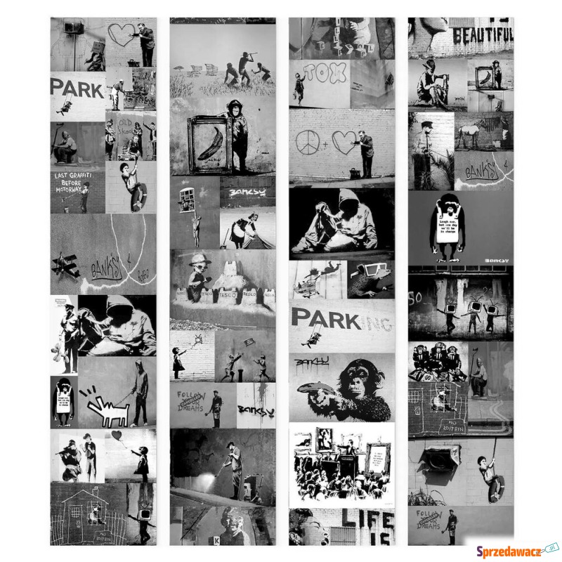 SELSEY Tapeta Szary kolaż Banksy...