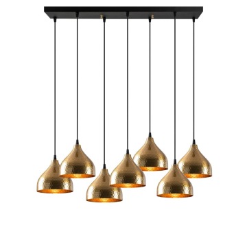 SELSEY Lampa wisząca Haliness x7 czarno-złota - Genesis
