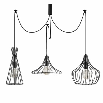 SELSEY Lampa wisząca Tojil x3 czarna - Genesis