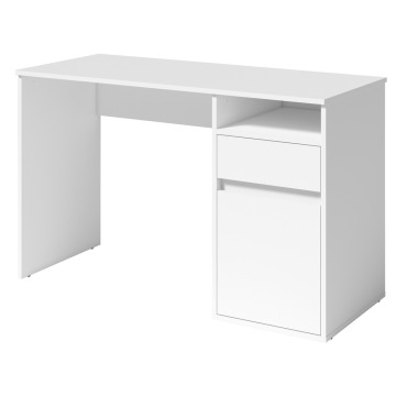 SELSEY Biurko Billa z szufladą i szafką 120 cm biały - Genesis