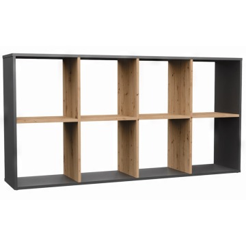 SELSEY Regał otwarty Malax z ośmioma półkami 147 cm dąb artisan / antracyt - Genesis