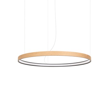 SELSEY Żyrandol Rio Eik LED 78 cm naturalne drewno 3000K - Genesis