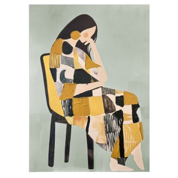 SELSEY Obraz Penelope 100x70 cm z ręcznie malowanymi elementami - Genesis
