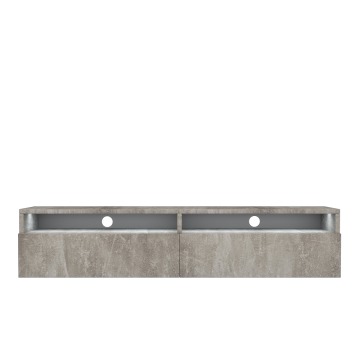 SELSEY Szafka RTV z dwiema szufladami Rednaw 140 cm Beton z oświetleniem - Genesis