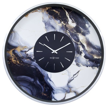 SELSEY Zegar ścienny Marble 48 cm niebiesko-srebrny - Genesis