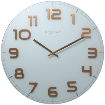 SELSEY Zegar ścienny Classy 30 cm biało-miedziany - Genesis
