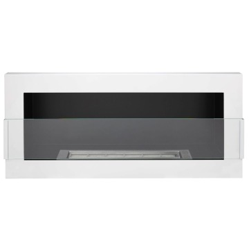 SELSEY Biokominek Maltern 90x40 cm z szybą biały połysk z certyfikatem TÜV - Genesis