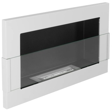 SELSEY Biokominek Maltern 65x40 cm z szybą biały połysk z certyfikatem TÜV - Genesis