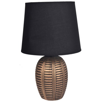 SELSEY Lampa stołowa Clayne złoto-czarna z czarnym abażurem - Genesis