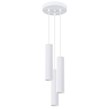 SELSEY Lampa wisząca Karbon x3 biała na okrągłej podsufitce - Genesis