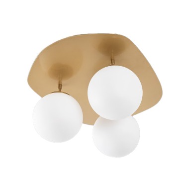 SELSEY Lampa sufitowa Moraliker x3 złota/mleczny klosz - Genesis