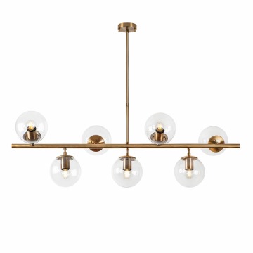 SELSEY Lampa wisząca Horrelf x7 złota/ transparentne klosze - Genesis