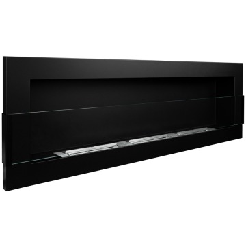 SELSEY Biokominek wiszący Maltern 120x40 cm z szybą czarny strukturalny - Genesis