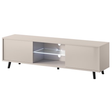 SELSEY Szafka RTV Lefyr 140 cm Szary beż - Genesis