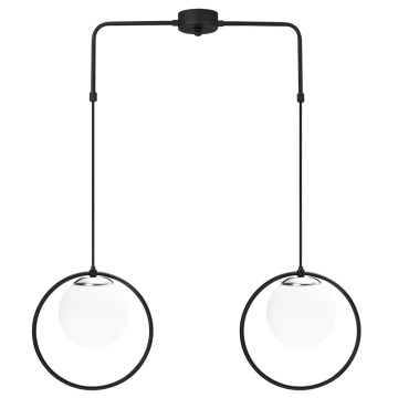SELSEY Lampa wisząca Solanum x2 czarno-biała 100 cm - Genesis
