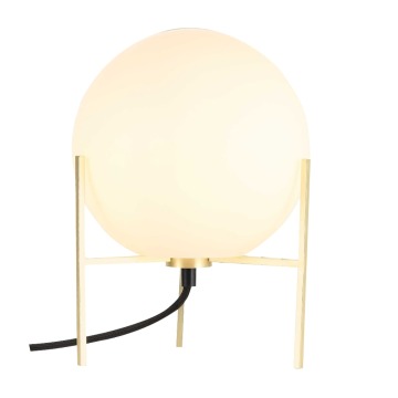 SELSEY Lampa stołowa Alton mlecznobiałe szkło na złotej podstawie - Genesis