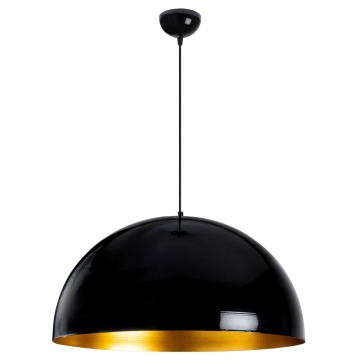 SELSEY Lampa wisząca Theyro półokrągła średnica 60 cm czarna - Genesis