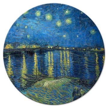SELSEY Obraz okrągły Gwieździsta noc nad Rhone Vincent van Gogh średnica 40 cm - Genesis
