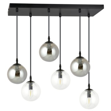 SELSEY Lampa wisząca Fregene grafitowo-transparentna x6 - Genesis