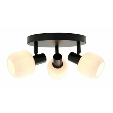 SELSEY Lampa sufitowa Milford czarna z białymi kloszami x3 - Genesis