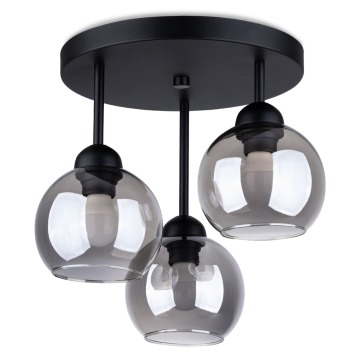 SELSEY Lampa wisząca Crosians 35x35 cm x3 czarny - Genesis