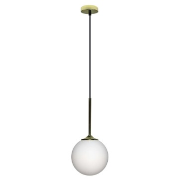 SELSEY Lampa wisząca Glasgow średnica 15 cm złota z białym kloszem - Genesis