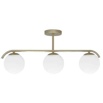 SELSEY Lampa wisząca Amadeo x3 mosiężna z białymi kloszami - Genesis