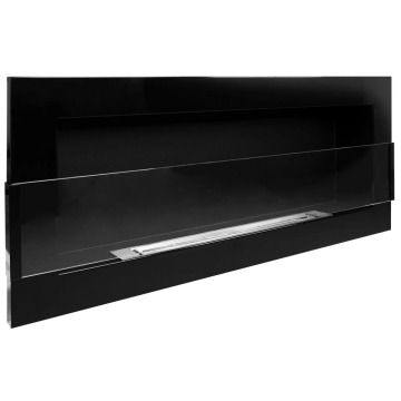 SELSEY Biokominek Maltern 90x40 cm z szybą czarny połysk z certyfikatem TÜV - Genesis