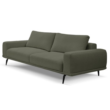 SELSEY Kanapa trzyosobowa Selline z funkcją spania khaki boucle - Genesis