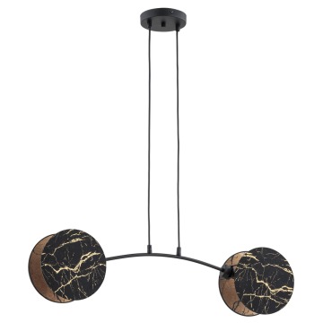 SELSEY Lampa wisząca Soliess czarno-złoty marmur x2 - Genesis